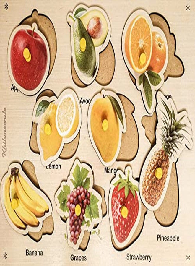 Khilonewale Kid's - Wooden Puzzle with Knobs Educational and Learning Toy for Kids (Fruits) - Image 4